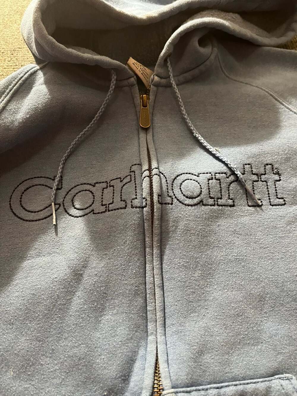 Carhartt For Women Zip Up Hoodie M (8/10) Light Blue *READ DESCRIPTION - Picture 4 of 7